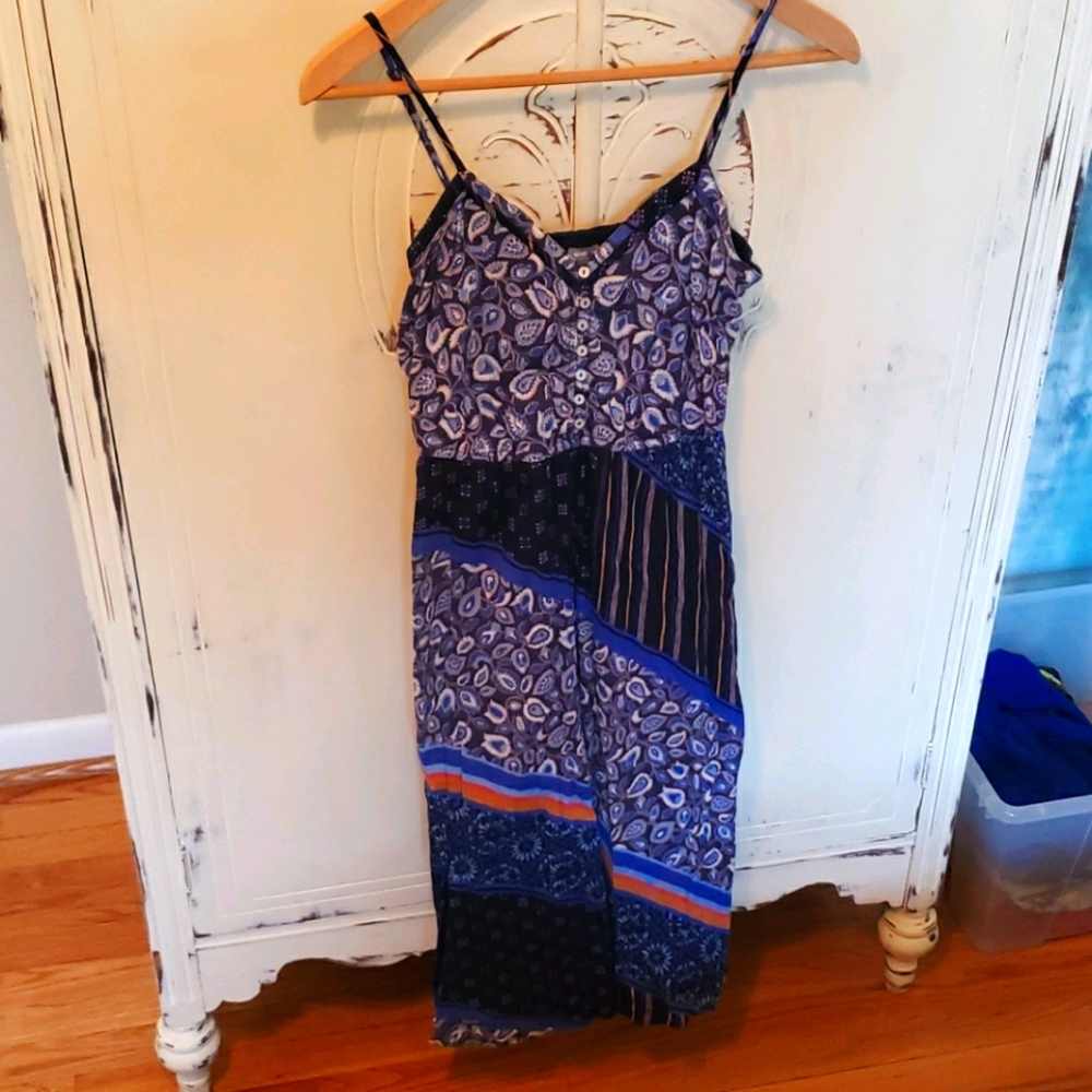 Aerie Patchwork Midi Dress